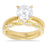 His Her Affordable TRIO Wedding Ring SetHis Her Wedding Set, Gold, White, Round Brilliant Cut, Solitaire