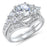 Realistic CZ Wedding Engagement Ring Set