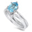 Soitaire Blue Topaz Wedding Engagement Ring Set for Women