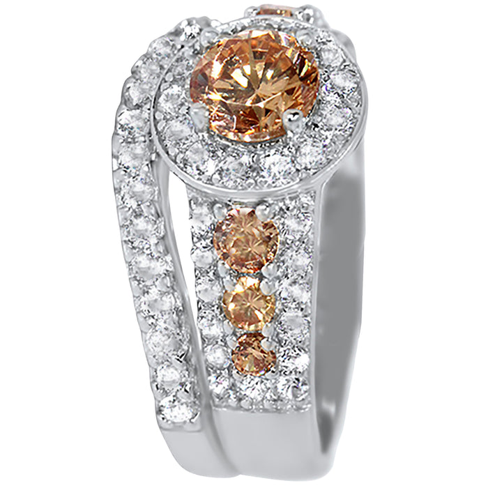 Citrine CZ Wedding Engagement Ring Set