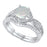His Her Wedding Ring Set Sterling Silver Opal TRIO Set Him Her