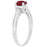 1 Carat Red Simulated Ruby July Birthstone Engagement Promise Ring for Women