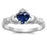 His Her Blue Celtic Silver Titanium 3 Piece Wedding Ring Set