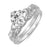 1 Carat Heart Cut Silver CZ Wedding Engagement Ring Set for Women