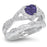 LaRaso & Co 1 Carat Amethyst February Birthstone CZ Wedding Engagement Ring Set 925 Silver Size 10