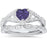 LaRaso & Co 1 Carat Amethyst February Birthstone CZ Wedding Engagement Ring Set 925 Silver Size 10
