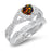 Fire Opal Heart Infinity Wedding Engagement Ring Set