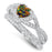 His and Her Wedding Ring Set Silver Titanium Opal