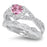 LaRaso & Co 1 Carat Pink Tourmaline October Birthstone CZ Wedding Engagement Ring Set 925 Silver Size 10