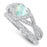 LaRaso & Co 1 Carat Created White Opal Birthstone Wedding Engagement Ring Set 925 Silver Size 10