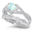 LaRaso & Co 1 Carat Created White Opal Birthstone Wedding Engagement Ring Set 925 Silver Size 10