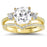 Princess Cut Sterling Silver CZ Wedding Engagement Ring Set