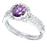 1 Carat Purple Simulated Amethyst February Birthstone Engagement Promise Ring for Women Size 10