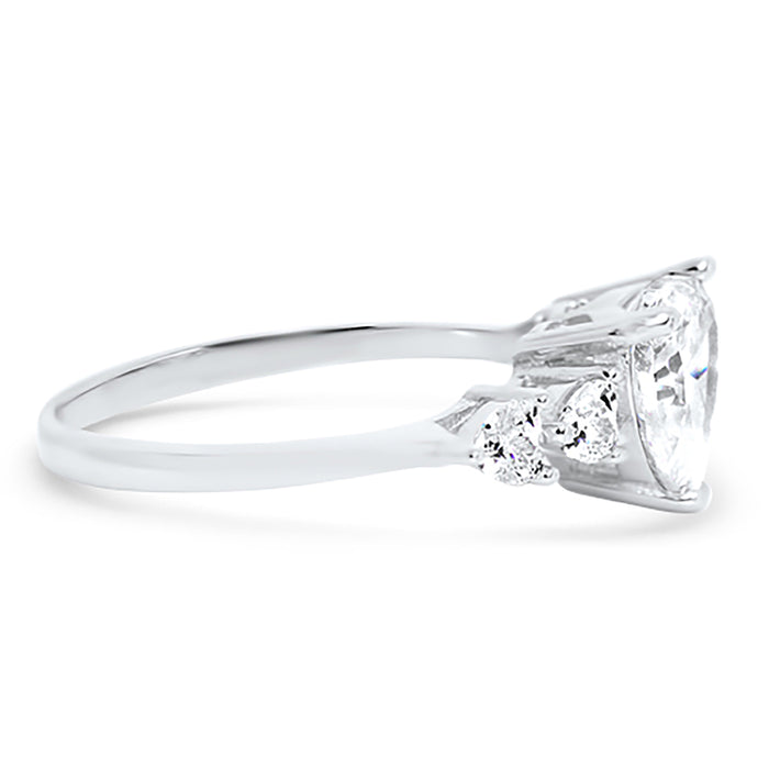 1.25 Carat Heart Cut Vintage CZ Engagement Ring for Women Size 10