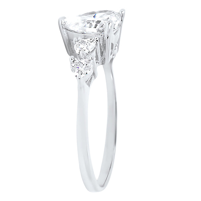 1.25 Carat Heart Cut Vintage CZ Engagement Ring for Women Size 10