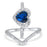 His and Her 3 Piece Blue Wedding Engagement Ring Set for Men Women