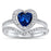 His and Her 3 Piece Blue Wedding Engagement Ring Set for Men Women