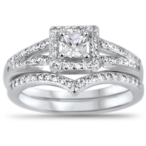 CZ Wedding Engagement Ring Set for Women