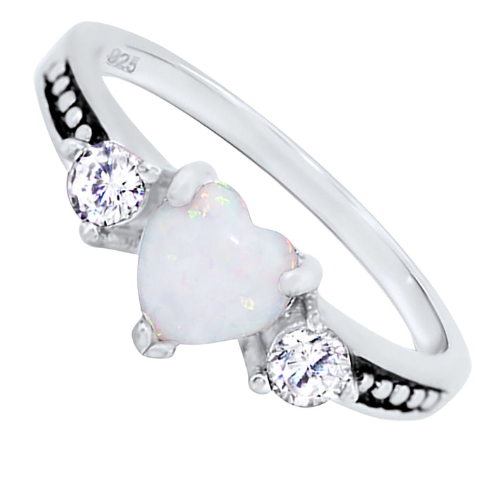 LaRaso & Co 1 Carat Heart Cut Opal Black Wedding Engagement Ring Set for Women Size 10
