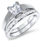 CZ Wedding Engagement Ring Set