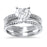 His and Her Silver Titanium TRIO Wedding Engagement Ring Set