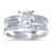 His and Hers Silver Titanium Trio Wedding Ring Set