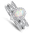 Lab Created White Fire Opal Wedding Ring Set In Sterling Silver for Women Size 10