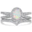 Lab Created White Fire Opal Wedding Ring Set In Sterling Silver for Women Size 10