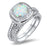 White Opal Wedding Engagement Ring Set for Women