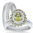 His and Her Peridot Green TRIO Wedding Engagement Ring Set