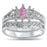 Pink Marquise Wedding Engagement Ring Set
