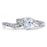 His and Her 3 Piece TRIO Sterling Silver CZ Wedding Engagement Ring Set