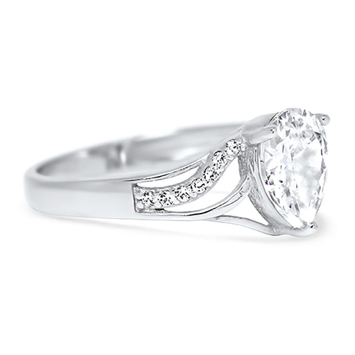 1.25 Carat Pear Cut Vintage CZ Engagement Ring for Women Size 10