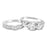 His and Her Wedding Ring Set TRIO Matching Couples Engagement Wedding Rings for Him Her